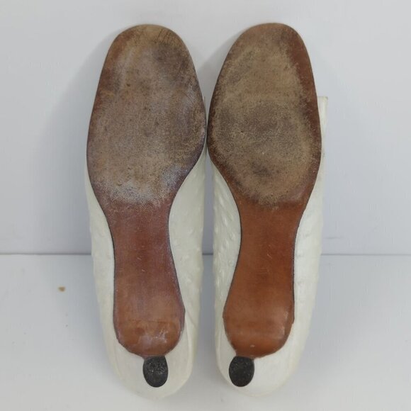 Paul Allan Vintage White Leather Heels, Women's 5.5AAA - Picture 11 of 11